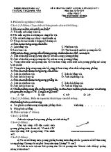 Đề kiểm tra chất lượng giữa học kì I Vật lí lớp 7 - Năm học 2016-2017 - Trường THCS Ninh Vân